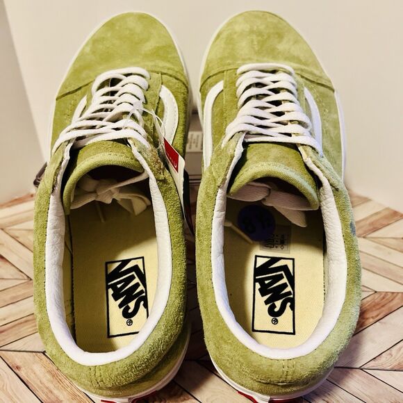 VANS Old Skool M 8.5 W 10 Winter Pear Sneakers Pig Suede Pale Green VN0005UFBYY - Picture 4 of 9